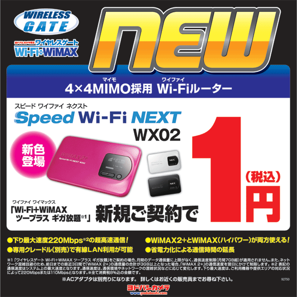 Speed Wi-Fi NEXT WX02