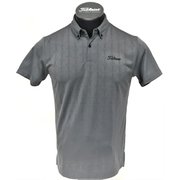 ゴルフ メンズ Titleist シャツ トップス 半袖（ブラック） ストレッチ ツアーフラッグシップモデル ボタンダウン半袖