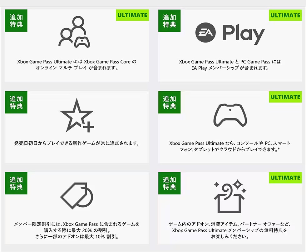 Xbox Game Pass Ultimate に加入すれば、オトクな月額料金で超大作から懐かしのインディーズタイトルまで100 以上のゲームをプレイできます。Xbox やPC はもちろん、クラウドゲーミングならスマホやタブレットからでもご利用いただけます。