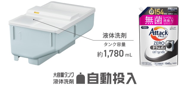 大容量タンク液体洗剤 自動投入