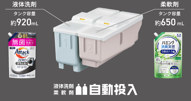 液体洗剤・柔軟剤 自動投入