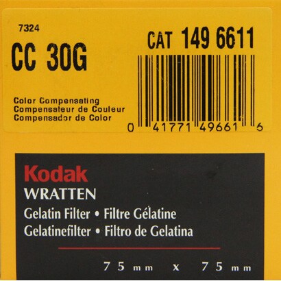 Kodak フィルター 3インチ角 [75mmラッテンCCフィルター 30G]
