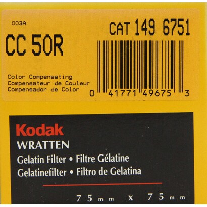 Kodak フィルター 3インチ角 [75mmラッテンCCフィルター 50R]