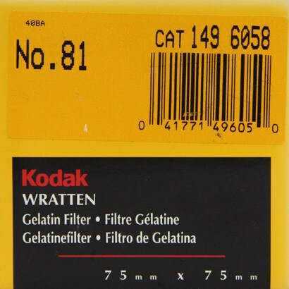 Kodak フィルター 3インチ角 [75mmラッテンLBフィルター No.81]