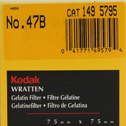 Kodak フィルター 3インチ角 [75mmラッテンフィルター No.47B]