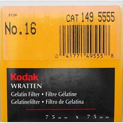 Kodak ラッテン ゼラチンフイルタ- 75MMカク(エ) [75mmラッテンフィルター No.16]
