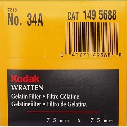 Kodak ラッテン ゼラチンフイルタ- 75MMカク(3) [75mmラッテンフィルター No.34A]