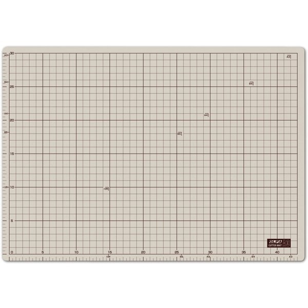 カッターマットA3（320×450×2mm） 両面使用可 グリッド入 135B
