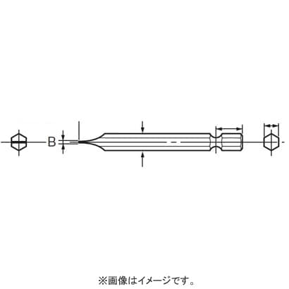 EZ9851 [充電ドライバー用先端工具（ネジ締め） マイナスビット段付タイプ 1.0mm厚・50mm 2本入]