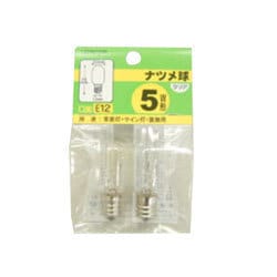 白熱電球 ナツメ球 E12口金 5W形 クリア 2個入 1CTC2P