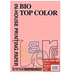 バイオトップカラー 両面 プリンター用紙 ピンク 120g/m2 A4 50枚 BT304