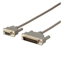 RS232Cケーブル リバース結線 D-sub9ピン(メス)-D-sub25ピン(オス) 3m AR308