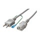 電源ケーブル 2ピンプラグ：3ピンソケット 2m グレー AE720
