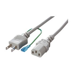 電源ケーブル 2ピンプラグ：3ピンソケット 2m グレー AE720