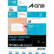 ラベルシール[インクジェット] 宛名・表示用ラベル A4 21面 ホワイト 20シート 28923