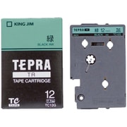 テプラTRテープ パステル緑 黒文字 12mm幅 7.7m TC12G