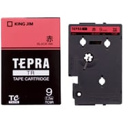 テプラTRテープ パステル赤 黒文字 9mm幅 7.7m TC9R