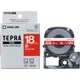 テプラPROテープ ビビッド赤 白文字 18mm幅 8m SD18R