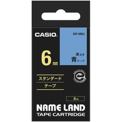 ネームランド スタンダードテープ 6mm幅 青地 黒文字 XR-6BU