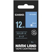 カシオネームランドテープ 青色テープ白文字 幅12mm 長さ8m XR-12ABU