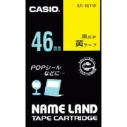 カシオネームランドテープ スタンダードタイプ 黄色テープ黒文字 幅46mm 長さ6m XR-46YW