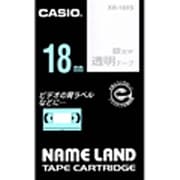 カシオネームランドテープ 透明タイプ 透明テープ銀文字 幅18mm 長さ8m XR-18XS