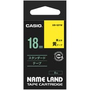 黄地テープ/黒文字 ネームランド用スタンダードタイプ XR-18YW