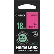 カシオネームランドテープ 蛍光色タイプ 蛍光ピンクテープ黒文字 幅18mm 長さ5.5m XR-18FPK