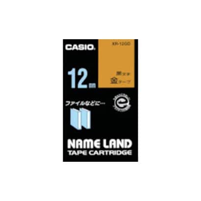 カシオネームランドテープ スタンダードタイプ 金色テープ黒文字 幅12mm 長さ8m XR-12GD