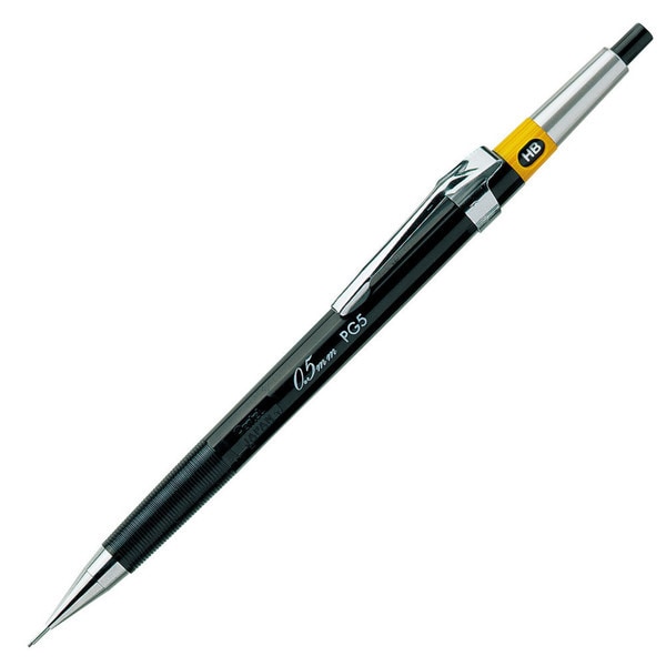 シャープペン グラフペンシル 0.5mm HB ノック式 製図用 本体色：ブラック PG5-AD