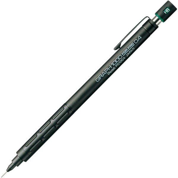 シャープペンシル グラフ1000 フォープロ 0.4mm HB ノック式 製図用 本体色：黒 PG1004