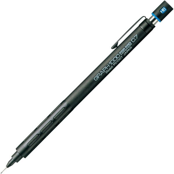 シャープペンシル グラフ1000 フォープロ 0.7mm HB ノック式 製図用 本体色：黒 PG1007
