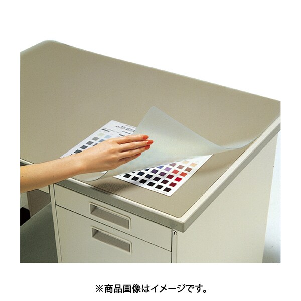 デスクマット軟質 再生オレフィン系樹脂 つや消し W（下敷付き）902×622mm マ-617M