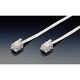 フラットモジュラーコード　6極4芯 3M ホワイト TF-130F-W