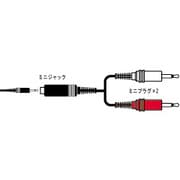 ミニジャック-ミニプラグ×2 0.25m CN-124A 変換オーディオコード