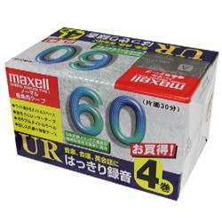 カセットテープ 60分 4本 UR-60L 4P