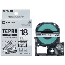 テプラPROテープカートリッジ 強粘着 18mm幅タイプ 白 SS18KW