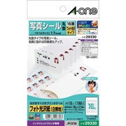 はがきサイズのプリンタラベル 写真シール 丸型 16面 フォト光沢紙(白無地) 12シート 29330
