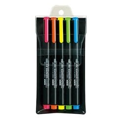 蛍光OAマーカー プリフィックス 5色セット(ライトブルー、ライトグリーン、ピンク、イエロー、オレンジ) PM-L102-5S