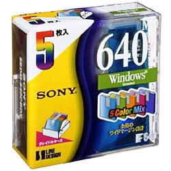 5EDM640CBDX [MO 640MB 5枚 Windowsフォーマット カラーミックス]