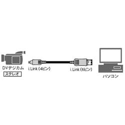 IEEE1394ケーブル 4ピン-6ピン 1.5m RP-CDE46G15