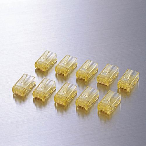 RJ45コネクタ 10個 イエロー LD-RJ45Y10