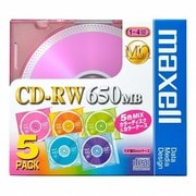 CDRW74MIX.1P5S [データ用CD-RW 650MB 1-4倍速 カラーミックス 5枚]