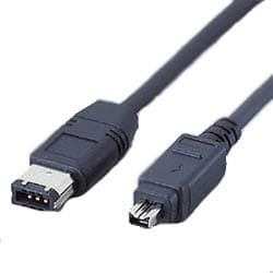 IEEE1394ケーブル 4ピン-6ピン 1.0m ブラック IE-461BK