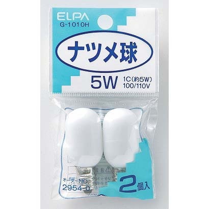 白熱電球 ナツメ球 E12口金 100V 5W形 20mm径 ホワイト G-1010H