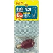 白熱電球 ナツメ球 E12口金 100V 5W形 20mm径 生地色 ピンク G-05H(PK)