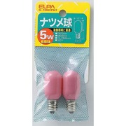 白熱電球 ナツメ球 E12口金 100V 5W形 20mm径 ピンク G-10H(PK)