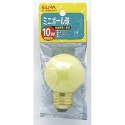 白熱電球 ミニボール球 E26口金 110V 10W形 50mm径 イエロー G-84H(Y)