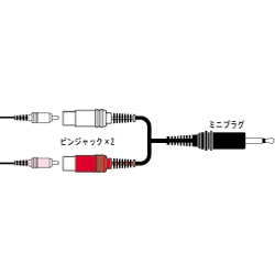 CN-1360A [変換オーディオコード ピンジャック×2-ミニプラグ 0.3m]