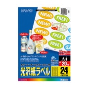 カラーレーザー&カラーコピー用光沢紙ラベル A4 24面カット 20枚 LBP-G6925